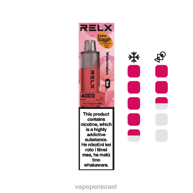 Disposable Vape Israel - RELX MagicGo 4000 וואפ חד פעמי אבטיח (קרח) 0D04Z7