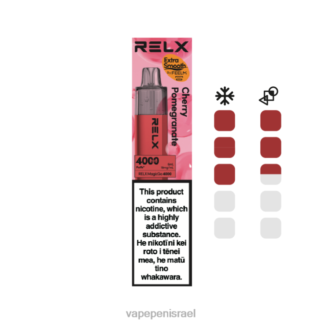 Vape Juice Israel - RELX MagicGo 4000 וואפ חד פעמי רימון דובדבן 0D04Z8