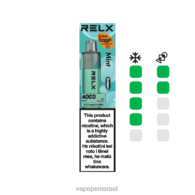 Vape Pen - RELX MagicGo 4000 וואפ חד פעמי מנטה (ירוק) 0D04Z4