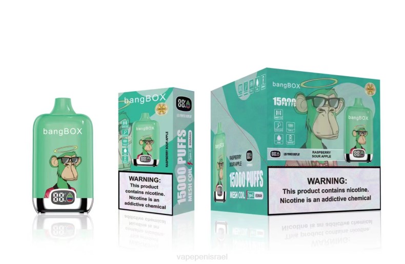 Disposable Vape Israel - Bang Box 15000 שאיפות תפוח חמוץ פטל 8X0242