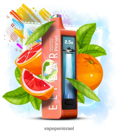 Disposable Vape Israel - Elf Bar Planet 25,000 תה ירוק אשכולית LNJHNR17