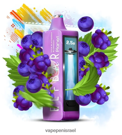 Disposable Vape Israel - Elf Bar Planet 25,000 אוכמניות אוכמניות חמצמצות LNJHNR22