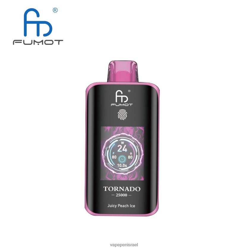 Disposable Vape Israel - Fumot Tornado 25000 וואפ חד פעמי קרח אפרסק עסיסי LTLF067