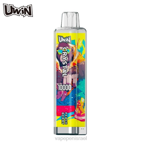 Disposable Vape Israel - UWIN CRYSTAL 10,000 אדים חד פעמיים P4D26377 ברי אפרסק