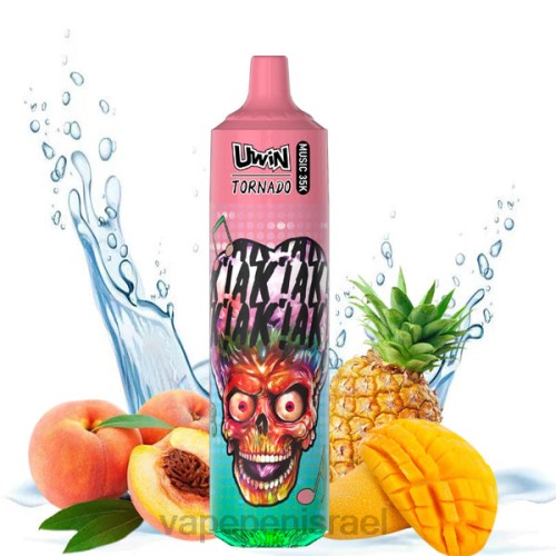 E Cigarette Liquid - UWIN CRYSTAL ואפי חד פעמי 35k P4D26390 אננס מנגו אפרסק