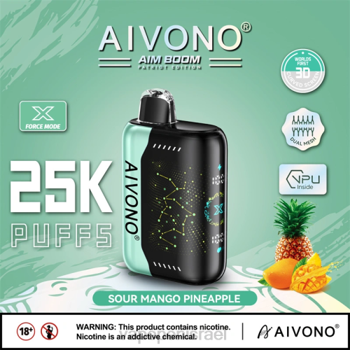 Vape Israel - Aivono AIM BOOM 25,000 P4D26351 אננס מנגו חמוץ