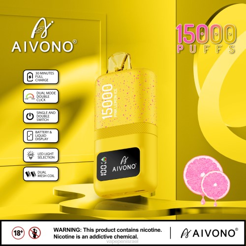 Vape Israel - Aivono AIM magic 15,000 P4D2661 קרח לימון ורוד