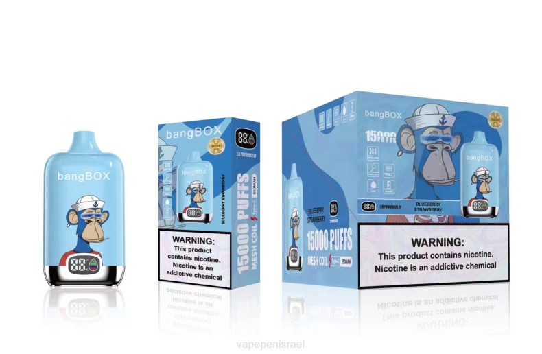 Vape Juice Israel - Bang Box 15000 שאיפות תות אוכמניות 8X0238