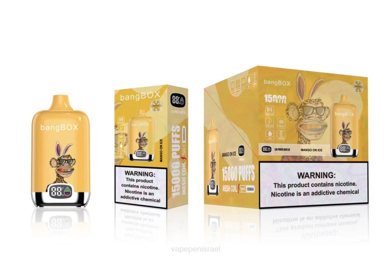 Vape Juice Israel - Bang Box 15000 שאיפות מנגו על קרח 8X0248