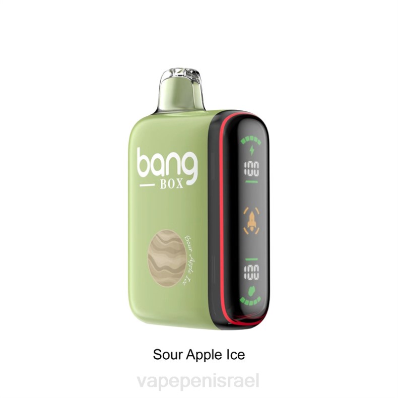 Vape Juice Israel - Bang Box תצוגת כוח חכמה של 9000-18000 נשיפות קרח תפוח חמוץ 8X0228