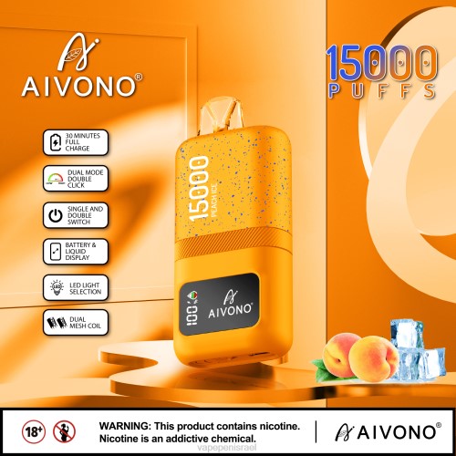 Vape Pen - Aivono AIM magic 15,000 P4D2659 קרח אפרסק