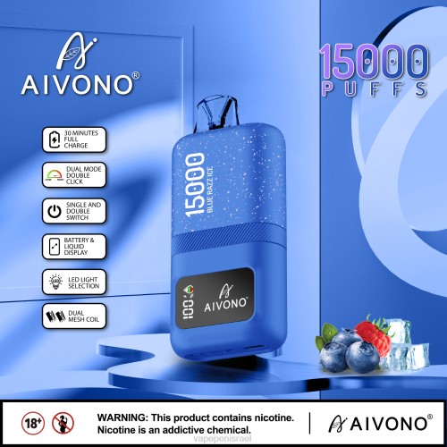 Vape Pen - Aivono AIM magic 15,000 P4D2664 קרח כחול razz