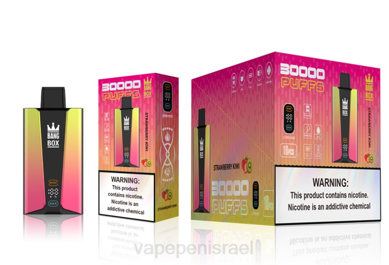 Vape Pen - Bang Box מסך חכם 30000 נשיפות קיווי תות 8X0274