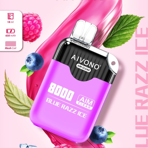 Disposable Vape Israel - Aivono AIM CLEAR 8000 P4D26202 קרח כחול razz