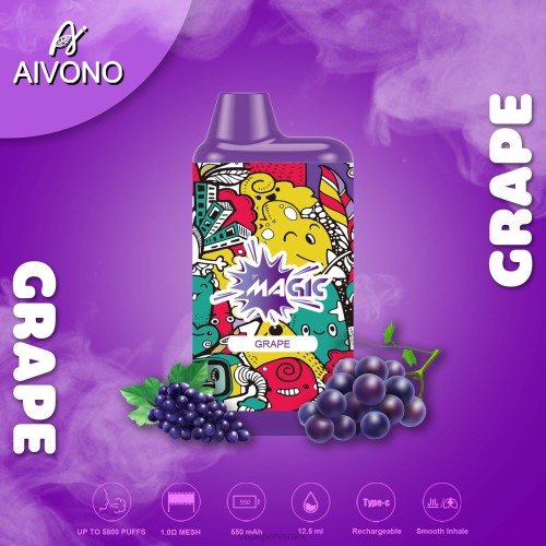 Disposable Vape Israel - Aivono AIM MAGIC סיגרית קופסת פה 5800 P4D2692 עַנָב