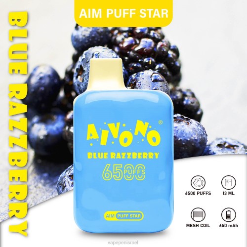 Disposable Vape Israel - Aivono AIM PUFF STAR 6500 P4D26292 פטל כחול