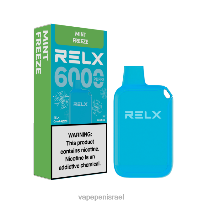Disposable Vape Israel - RELX Crush Pocket 6000 קפואים הקפאת מנטה 0D04Z12