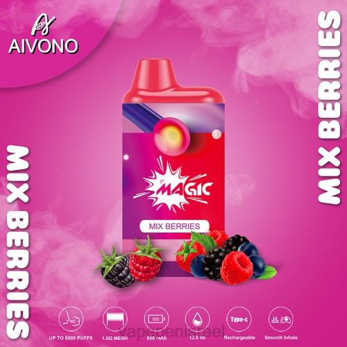 E Cigarette Liquid - Aivono AIM MAGIC סיגרית קופסת פה 5800 P4D26100 מערבבים פירות יער