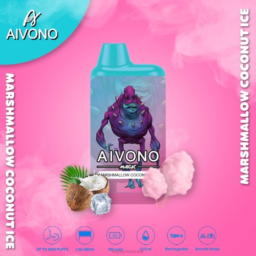 E Cigarette Liquid - Aivono AIM MAGIC סיגרית קופסת פה 5800 P4D2695 קרח קוקוס מרשמלו