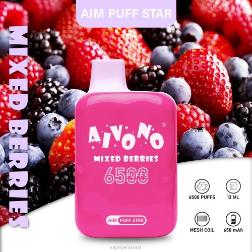 E Cigarette Liquid - Aivono AIM PUFF STAR 6500 P4D26290 פירות יער מעורבים