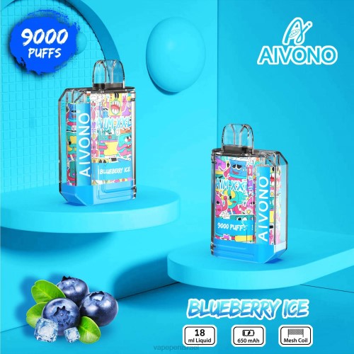 E Cigarette Liquid - Aivono AIM XXL מדבקת פה 9000 שקופה P4D2650 קרח אוכמניות