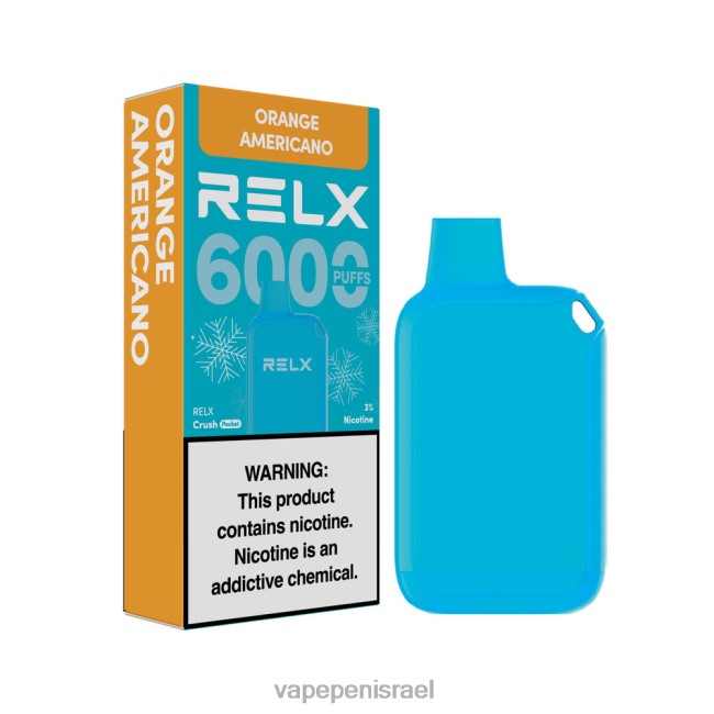 E Cigarette Liquid - RELX Crush Pocket 6000 קפואים כתום אמריקנו 0D04Z15