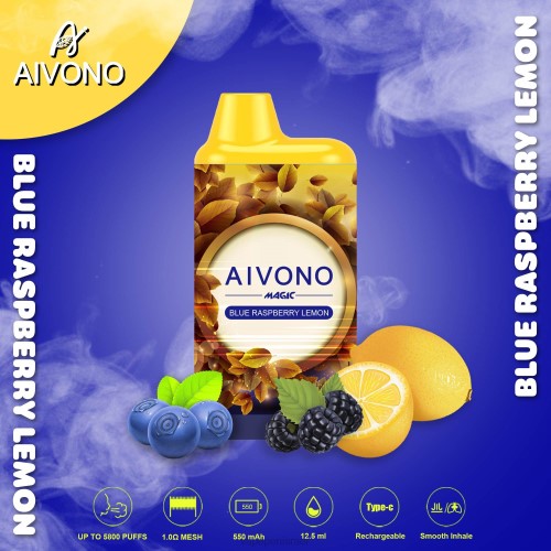 Vape Israel - Aivono AIM MAGIC סיגרית קופסת פה 5800 P4D2691 לימון פטל כחול