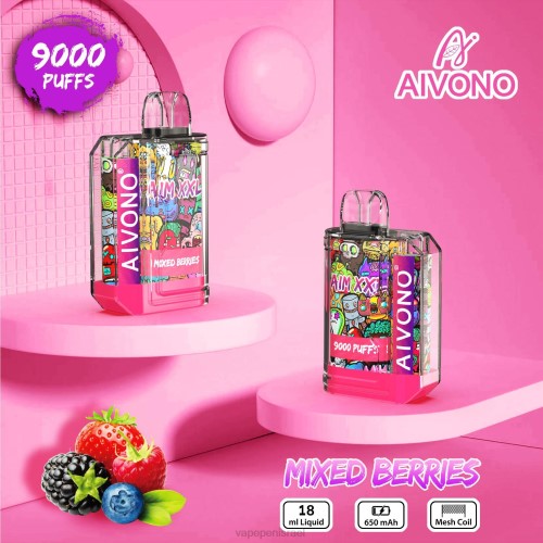 Vape Israel - Aivono AIM XXL מדבקת פה 9000 שקופה P4D2651 פירות יער מעורבים