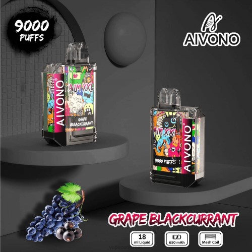 Vape Israel - Aivono AIM XXL מדבקת פה 9000 שקופה P4D2656 ענבים דומדמניות שחורות