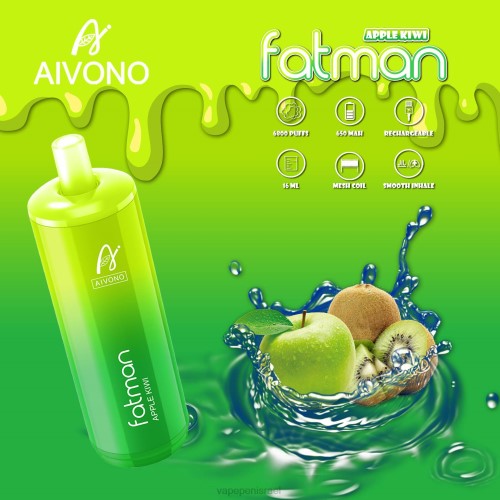 Vape Israel - Aivono FATMAN 6800 P4D2631 קיווי תפוח