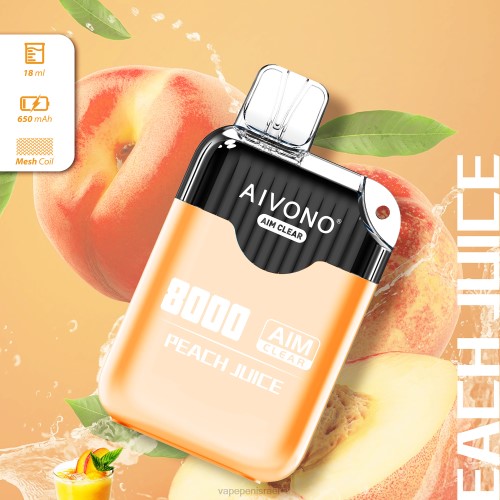 Vape Juice Israel - Aivono AIM CLEAR 8000 P4D26203 מיץ אפרסקים