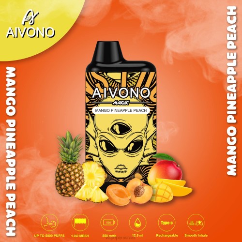 Vape Juice Israel - Aivono AIM MAGIC סיגרית קופסת פה 5800 P4D2688 מנגו אננס אפרסק