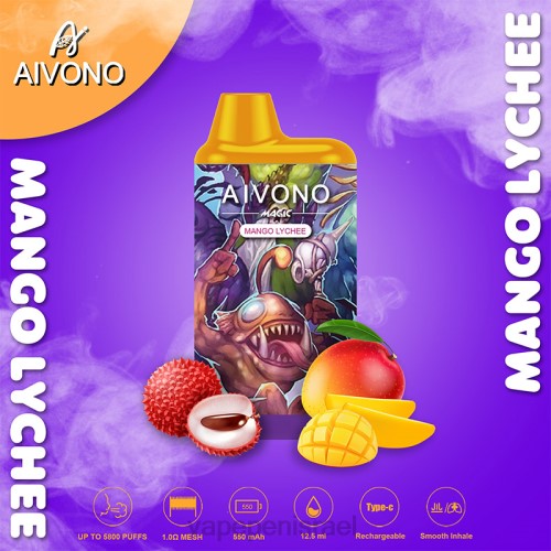 Vape Juice Israel - Aivono AIM MAGIC סיגרית קופסת פה 5800 P4D2698 מנגו ליצ'י
