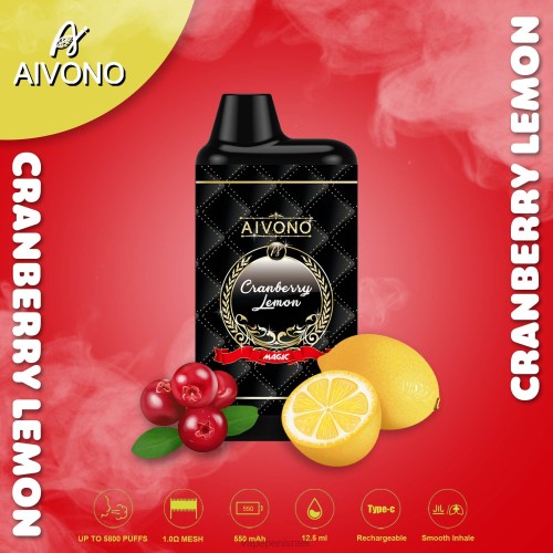 Vape Pen - Aivono AIM MAGIC סיגרית קופסת פה 5800 P4D2689 לימון חמוציות
