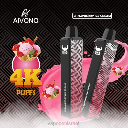 Vape Juice Israel - Aivono AIM FREAK 4000 P4D26263 גלידת תותים