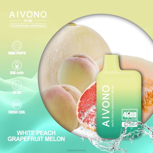 Vape Pen - Aivono AIM BOXX 4000 P4D26224 מלון אשכוליות אפרסק לבן