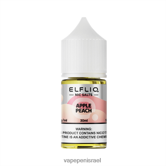 Disposable Vape Israel - ELFBAR ELFLIQ NIC SALT 30 מ"ל Apple Peach BNZBT67