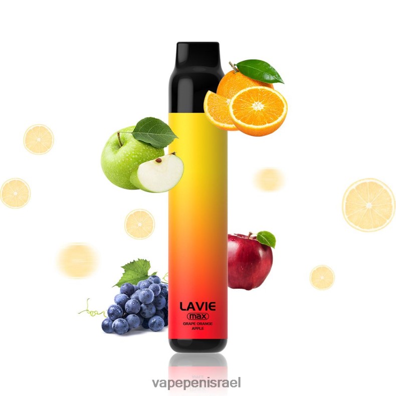 E Cigarette Liquid - LAVIE BAR 5000 שאיפות - מקסימום תפוז ענבים Z64NND280