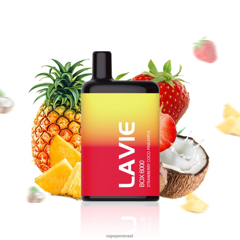 E Cigarette Liquid - LAVIE BOX 6000 שאיפות תות קוקו אננס Z64NND205