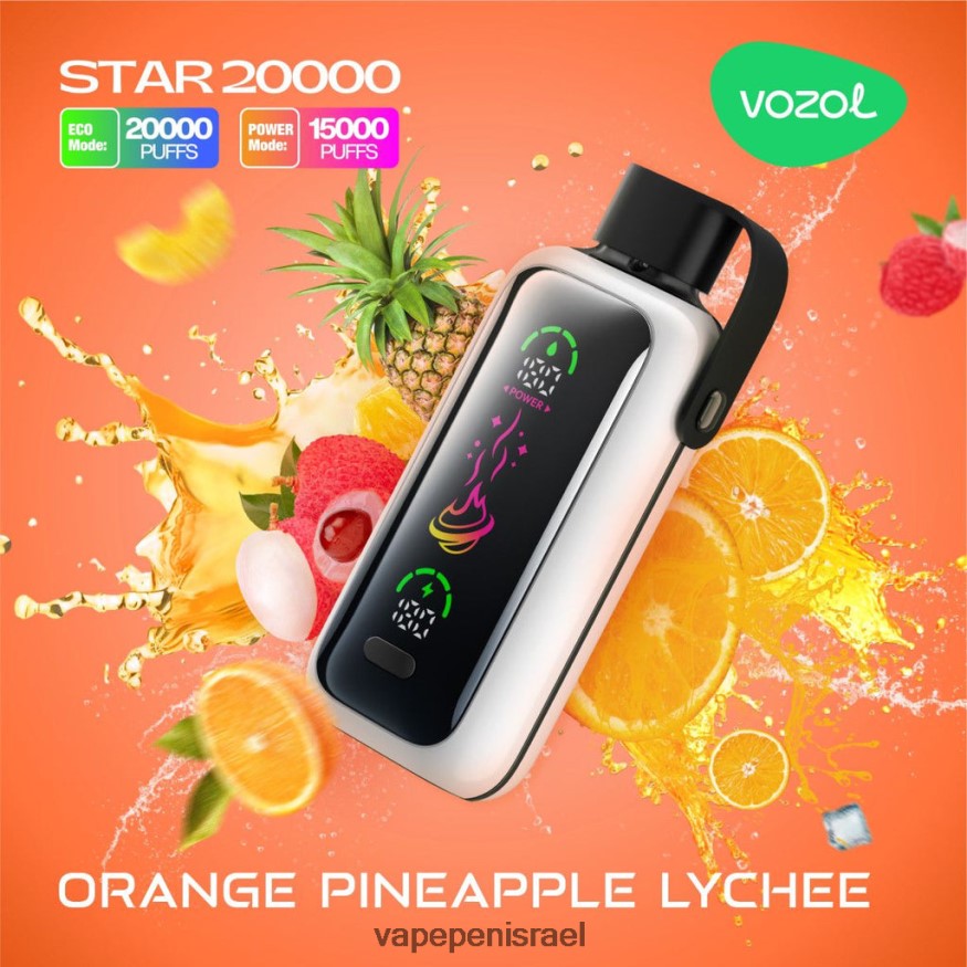 E Cigarette Liquid - VOZOL STAR 20000 LB8R4L15 ליצ'י אננס כתום