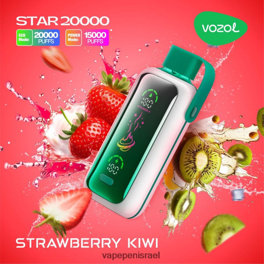 E Cigarette Liquid - VOZOL STAR 20000 LB8R4L20 קיווי תות
