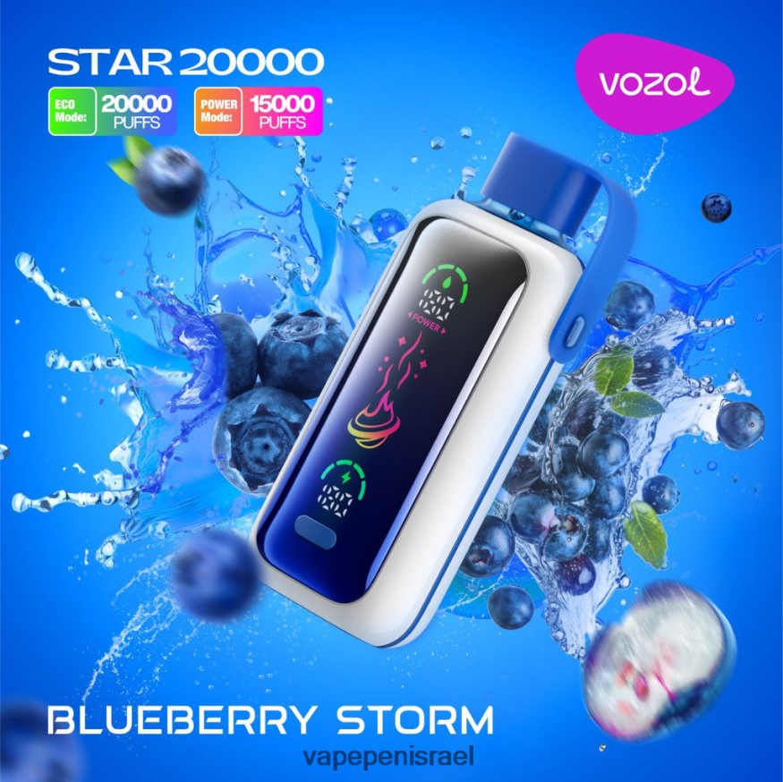 E Cigarette Liquid - VOZOL STAR 20000 LB8R4L5 סערת אוכמניות