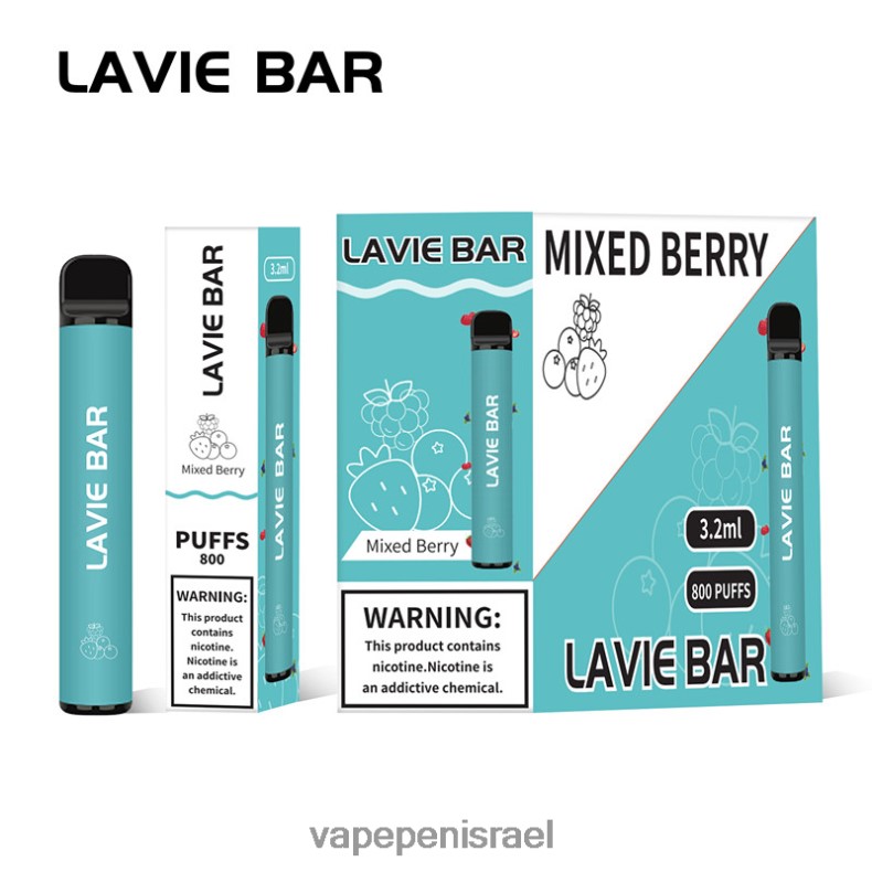 Vape Israel - LAVIE BAR 800 שאיפות פירות יער מעורבים Z64NND316