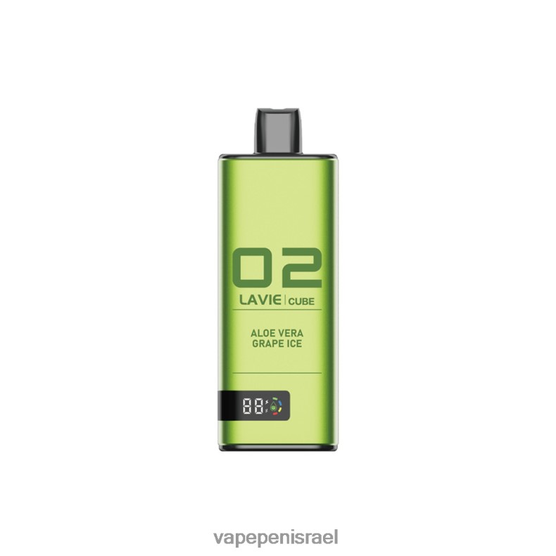 Vape Israel - LAVIE Cube 20000 שאיפות קרח ענבים אלוורה Z64NND36