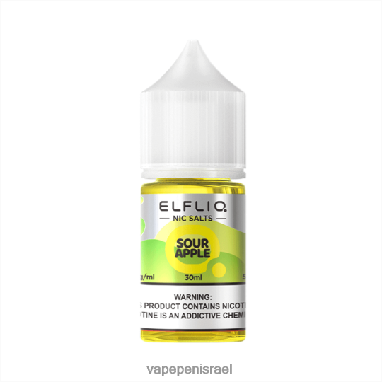 Vape Juice Israel - ELFBAR ELFLIQ NIC SALT 30 מ"ל תפוח חמוץ BNZBT628