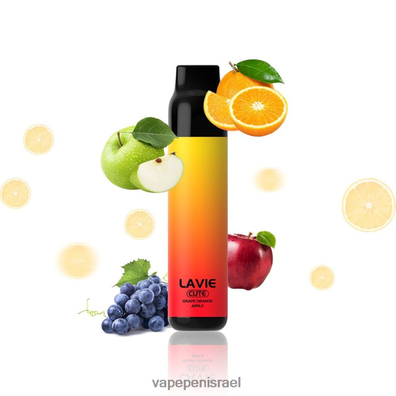Vape Juice Israel - LAVIE BAR 3000 שאיפות תפוח תפוז ענבים Z64NND288