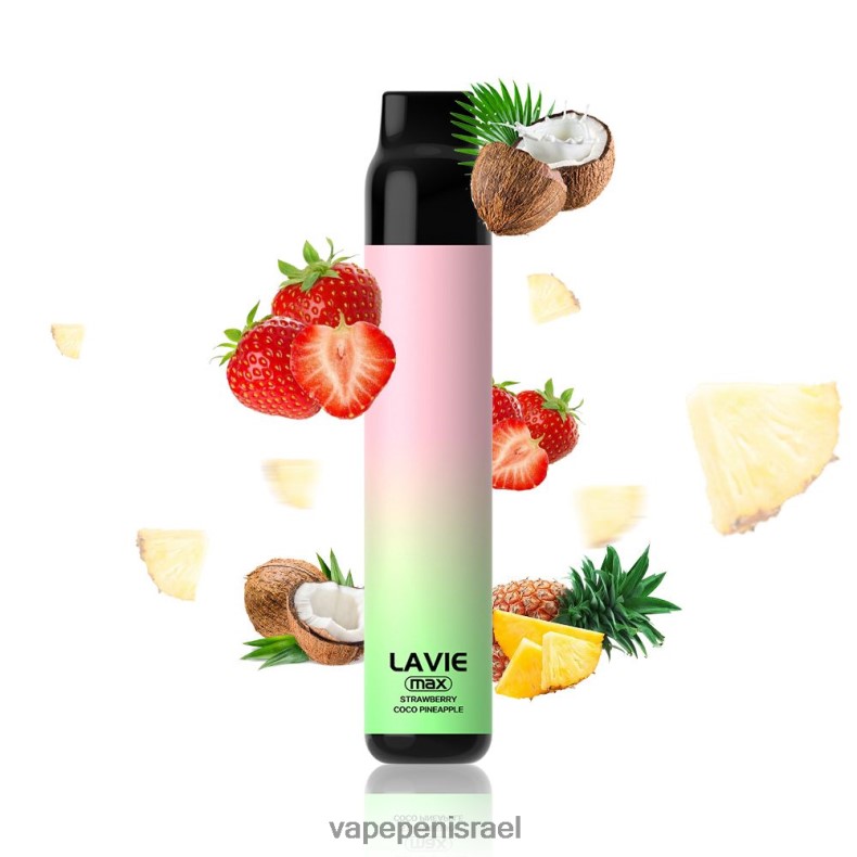 Vape Juice Israel - LAVIE BAR 5000 שאיפות - מקסימום תפוח קוקו תות Z64NND283
