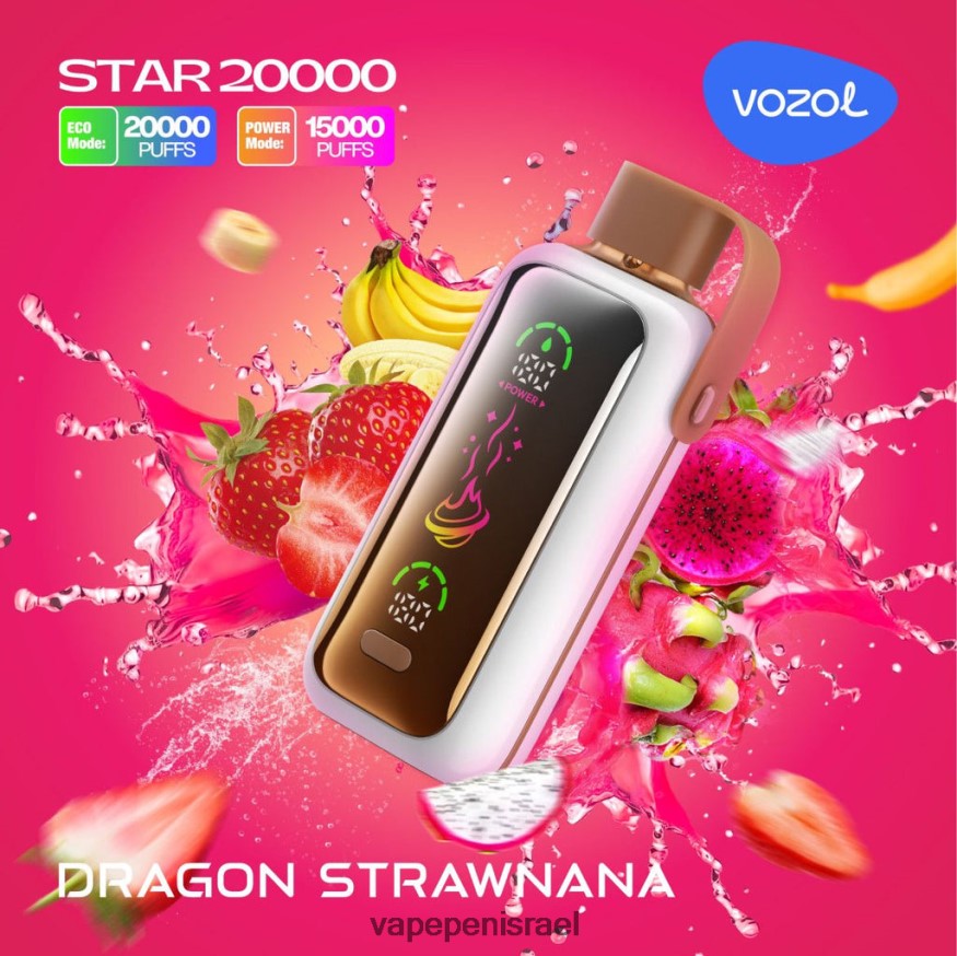 Vape Juice Israel - VOZOL STAR 20000 LB8R4L8 דרקון strawnana