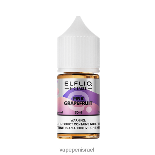 Vape Pen - ELFBAR ELFLIQ NIC SALT 30 מ"ל אשכולית ורודה BNZBT624