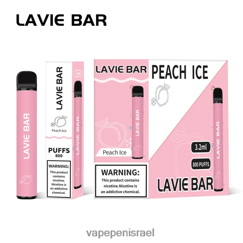 Vape Pen - LAVIE BAR 800 שאיפות קרח אפרסק Z64NND314